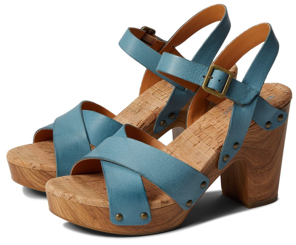 Kork Ease Drew Platform Turquoise Leather Sandal-Size 11 M US